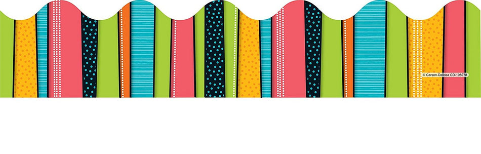Scalloped Borders, 36 feet - Stylin' Stripes  (Carson Dellosa 108086)