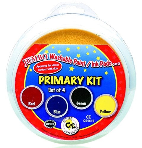 Center Enterprises  Washable paint/Ink Stamp Pads primary set of 4 , CE6616
