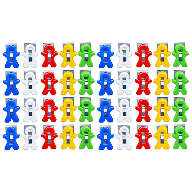 Magnet Man Magnetic Clip, Assorted Colors, 40-Piece Bucket