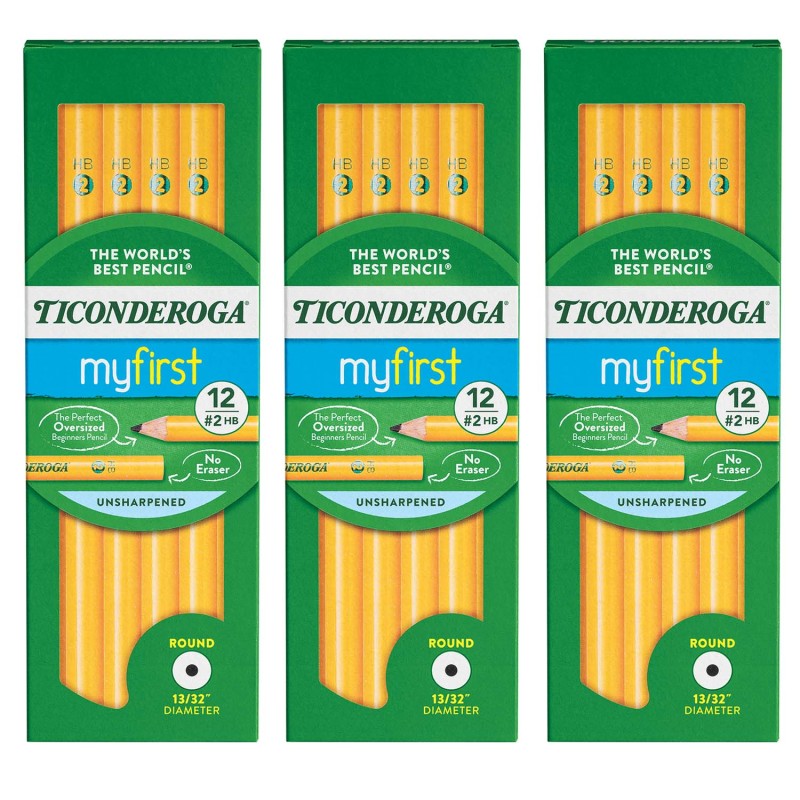 Beginners&reg; Pencils without Eraser, 12 Per Pack, 3 Packs
