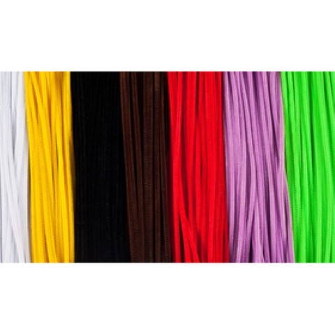 Chenille Stems (Pipe Cleaners) Class Pack,  6" Stems, 4mm thick Assorted Colors, 1000/Box