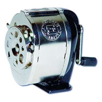 Mountable Heavy Duty Steel Pencil Sharpener, Multisize Pencil Holes, Silver