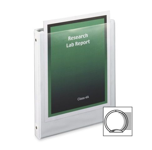 Basic Value ClearVue Round Ring Binder, 3" White
