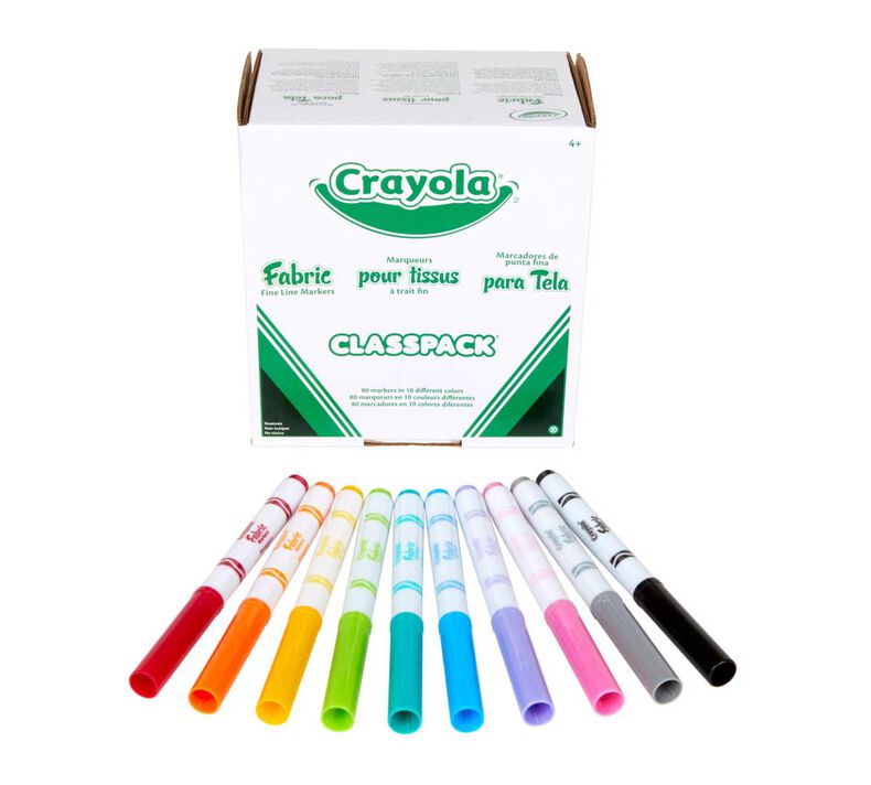 Crayola® Fabric Markers Classpack, 80 Count,  Fine Line (BIN588215)