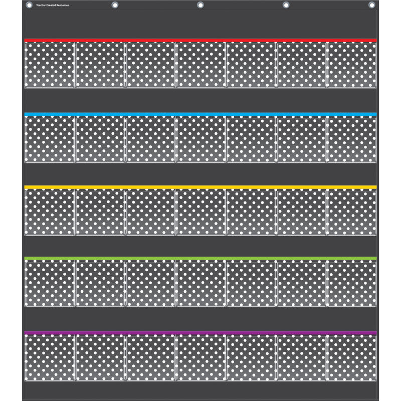 Black Polka Dots Storage Pocket Chart