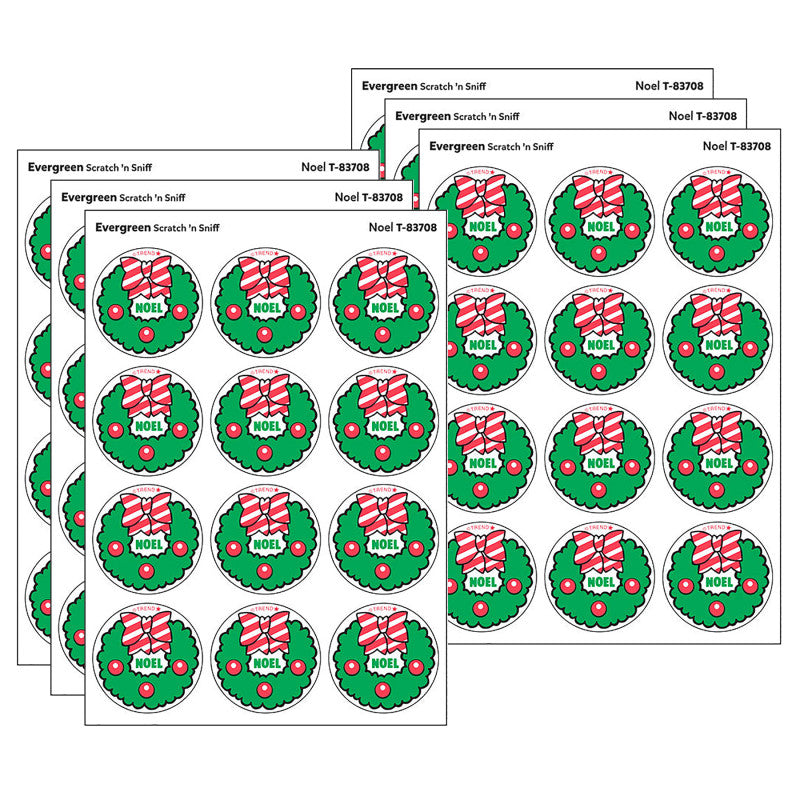 Noel/Evergreen Scent Retro Scratch 'n Sniff Stinky Stickers&reg;, 24 Per Pack, 6 Packs