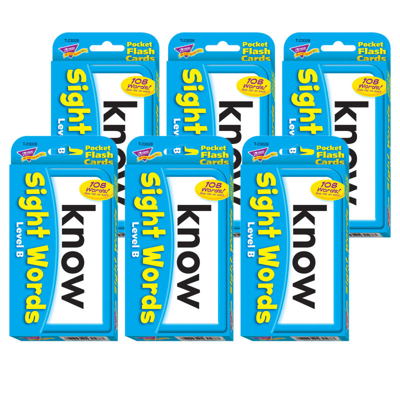 Sight Words &ndash; Level B Pocket Flash Cards, 6 Packs