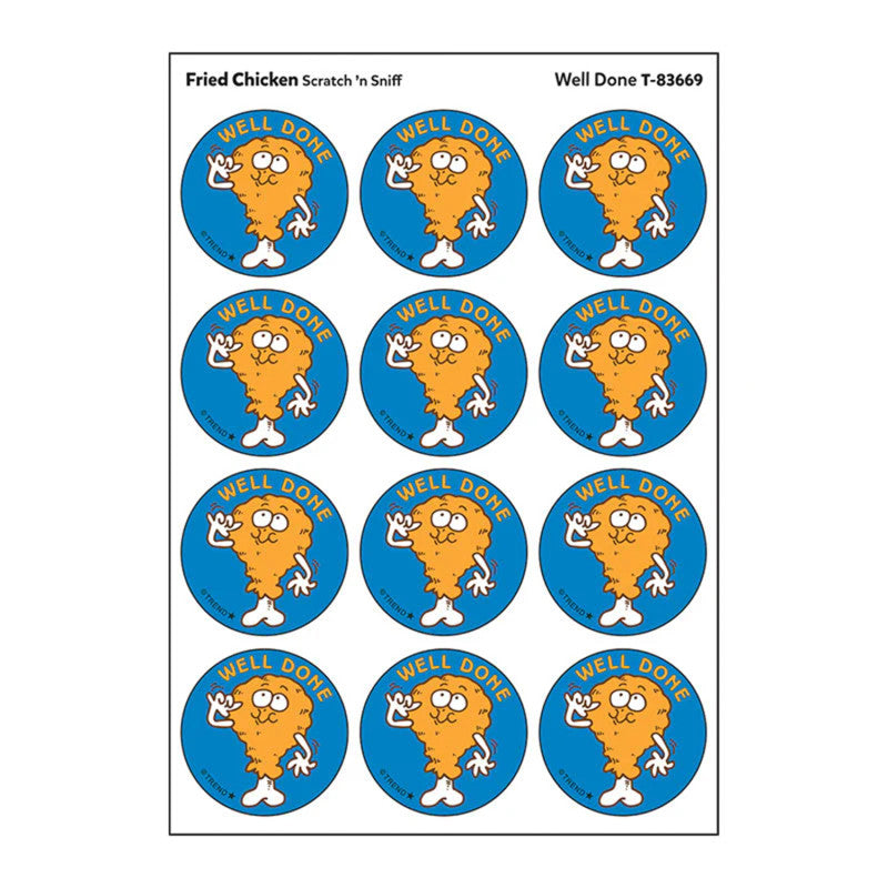 Well Done/ Fried Chicken Scent Stickers, 24 ct.