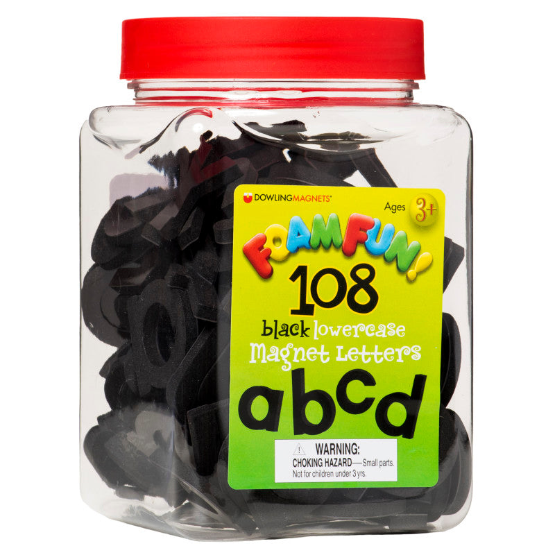 Foam Fun!&trade; Lowercase Black Magnetic Letters, 108 Pieces