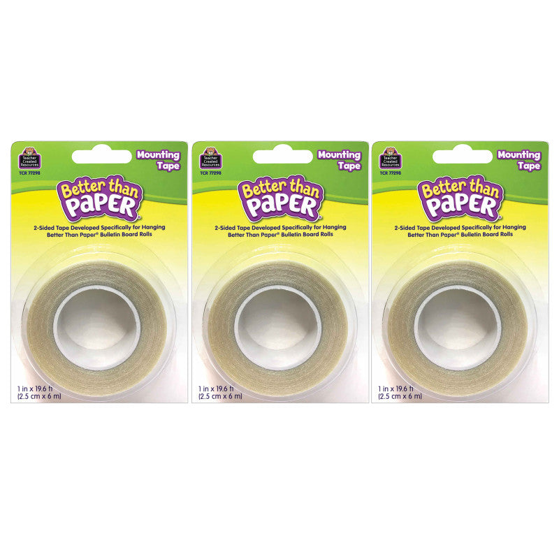 Better Than Paper&reg; Mounting Tape, 1" x 19.6', 3 Rolls