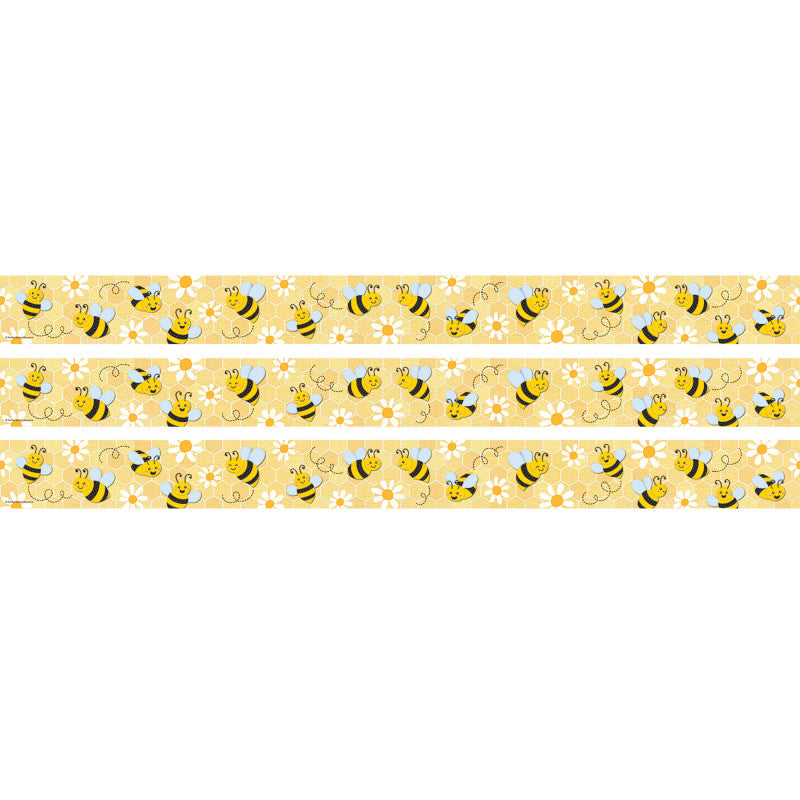 Buzzing Bees Straight Border Trim, 35 Feet Per Pack, 3 Packs