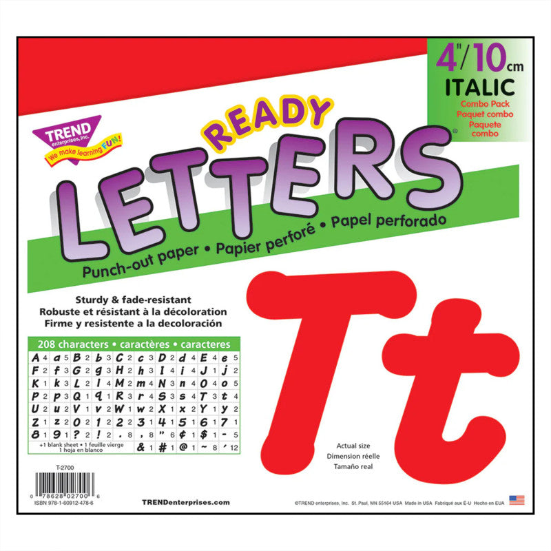 Red 4" Italic Combo Ready Letters&reg;