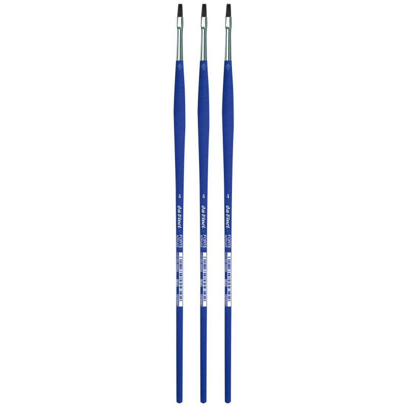 FORTE-Acrylics Student Brush, Synthetic, Acrylic & Oil, Flat, Series 8640, Size 4, Pack of 3