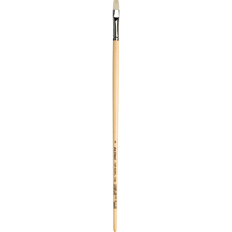 TOP-ACRYL Bright White Brush, Synthetic, Acrylic & Oil, Flat, Series 7182, Size 8