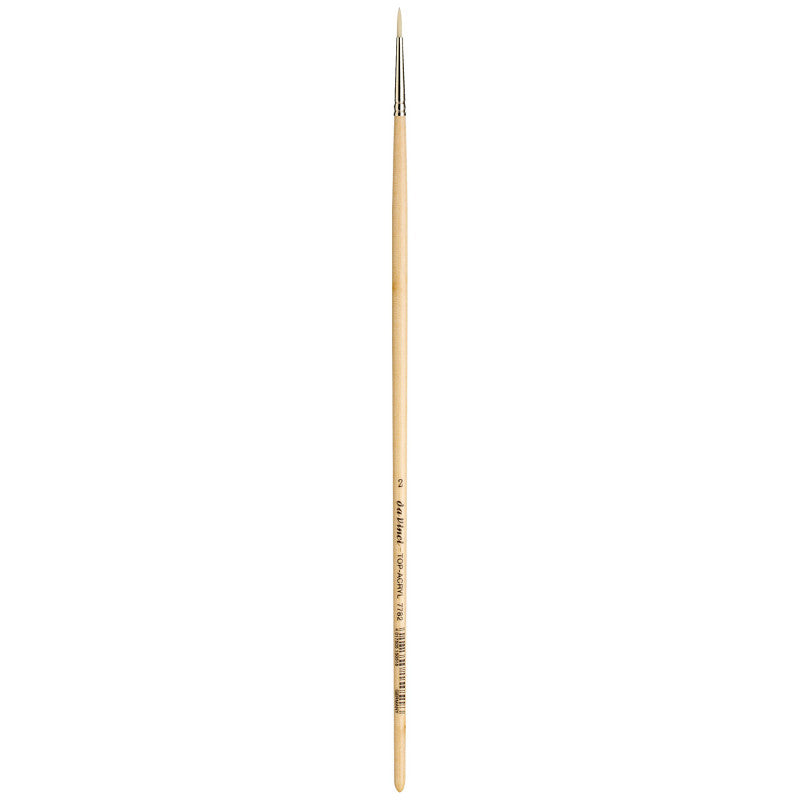 TOP-ACRYL White Brush, Synthetic, Acrylic & Oil, Round, Series 7782, Size 2