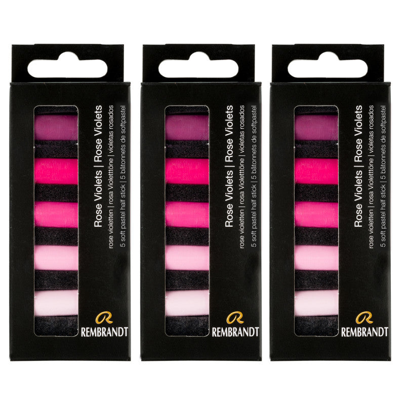 Soft Pastels Micro Sets, Rose Violets Per Set, 5 Half Sticks, 3 Sets