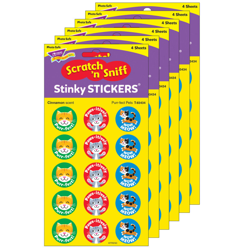 Purr-fect Pets/Cinnamon Stinky Stickers&reg;, 60 Per Pack, 6 Packs