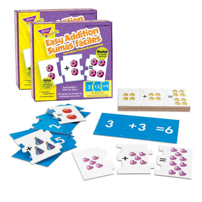 Easy Addition/Sumas faciles Fun-to-Know&reg; Puzzles, Pack of 2