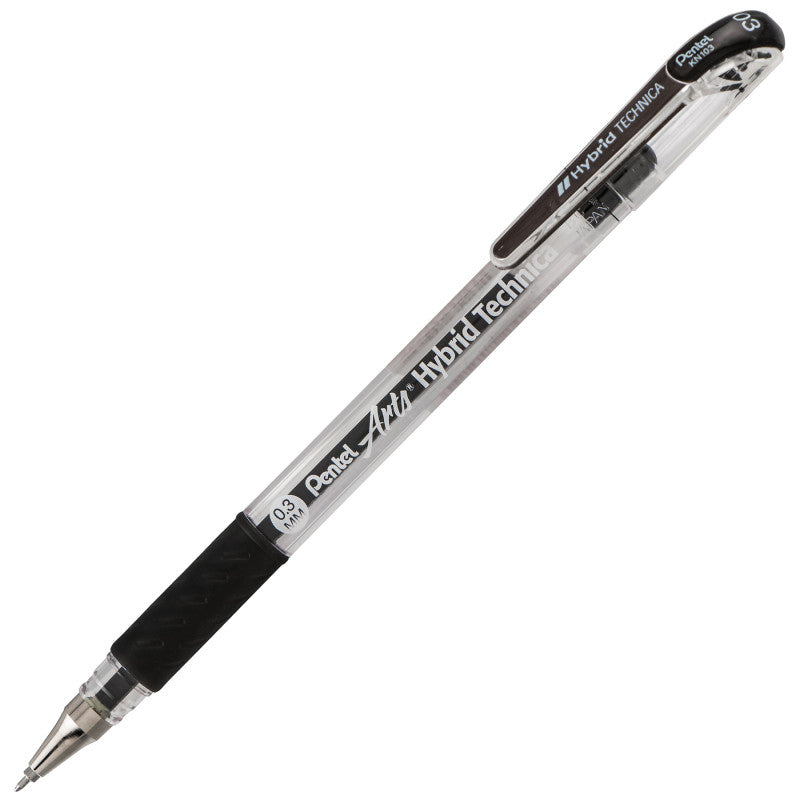 Hybrid Technica (0.3mm) Gel Pen, Black Ink, Pack of 12