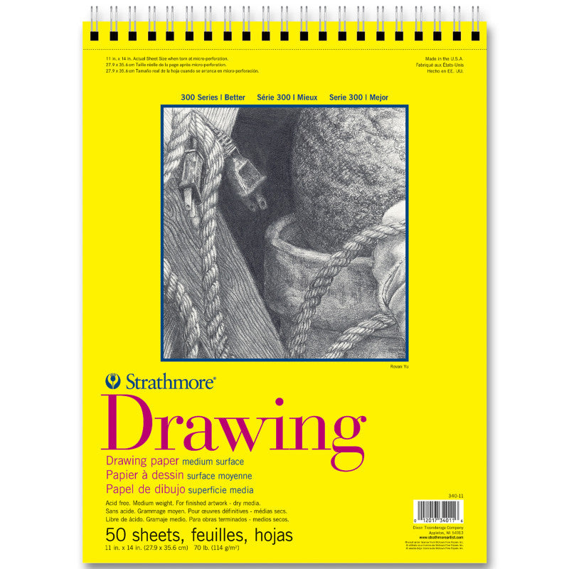 300 Series Drawing Pad, Top Wire Binding, 50 Sheet, 11x14 inch, 1 Count