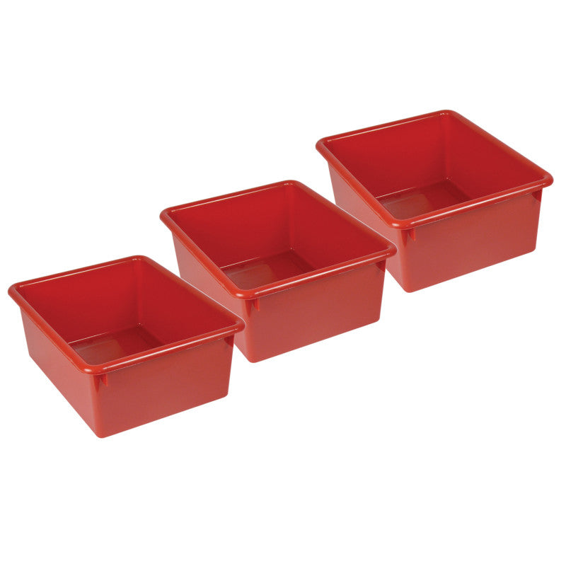Stowaway&reg; 5" Letter Box no Lid, Red, Pack of 3