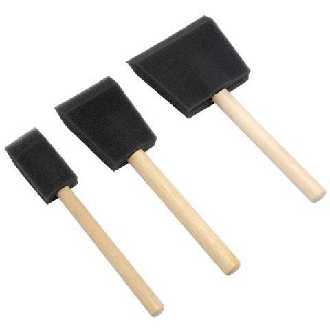 Wooden Handle Foam Brush 1-Inch