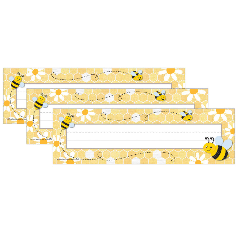 Buzzing Bees Flat Name Plates, 36 Per Pack, 3 Packs