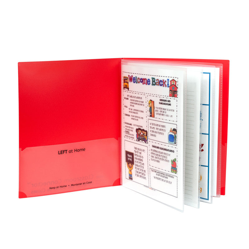 Classroom Connector&trade; Multi-Pocket Folders, Red, Box of 15