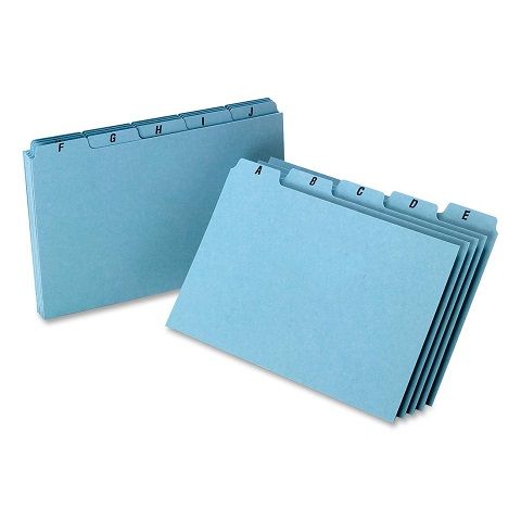 A-Z Index Card Guide Pressboard Set, 5 x 8 Inches,  25 per Set
