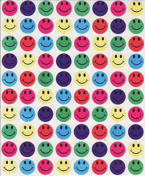 Smiley Stickers 1/2"  , 2000 Per Pack
