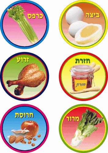 Jewish Pesach Simanim  Stickers