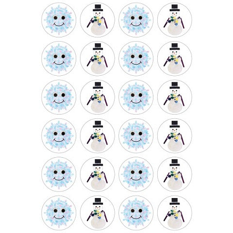Hygloss Snowflakes & Snowmen Stickers 3 Sheets (1877)