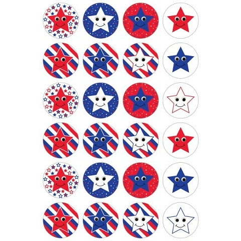 Hygloss Stars & Stripes - 3 Sheets Stickers (1886)