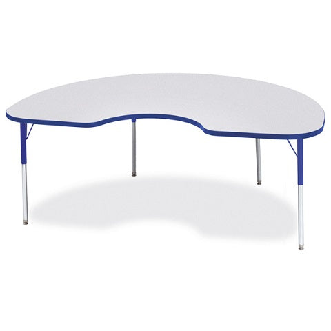 Berries®  Kidney Activity Gray Table - 48" X 72", Color Trim Adjustable height
