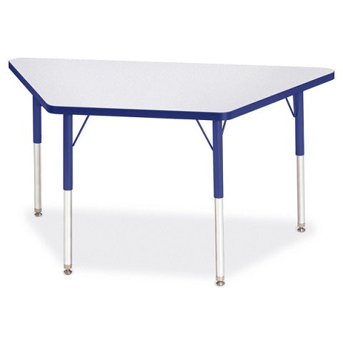 Berries® Trapezoid Activity Tables Gray - 24" X 48", Color Trim Adjustable height