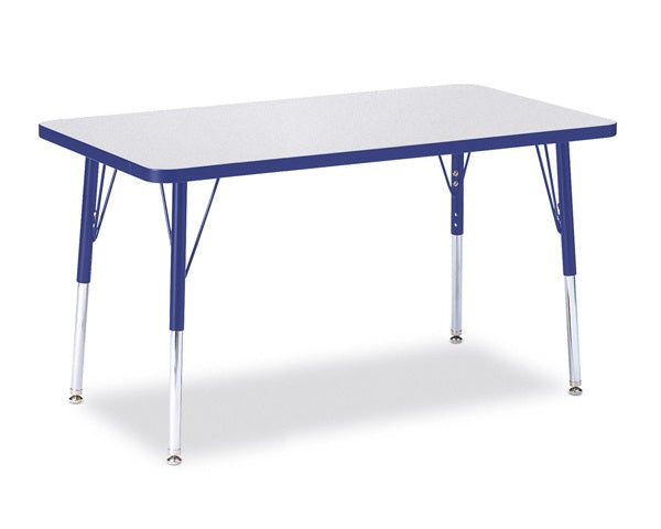 Berries® Rectangle Activity Gray Table - 24" X 36", Color Trim Adjustable height