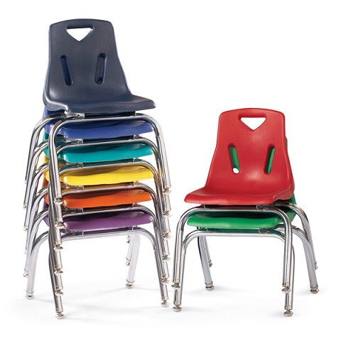 Berries® Stacking Chair with Chrome-Plated Legs - 16" Ht 6 per carton