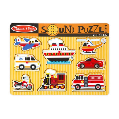 Vehicles Sound Wood Puzzle - 8 Pieces