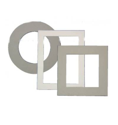 White Cardboard  Frame Approx. 7 1⁄2" x 7 3⁄4" Outside Dimension. Approx 7" Round Inside Opening LARGE ROUND
