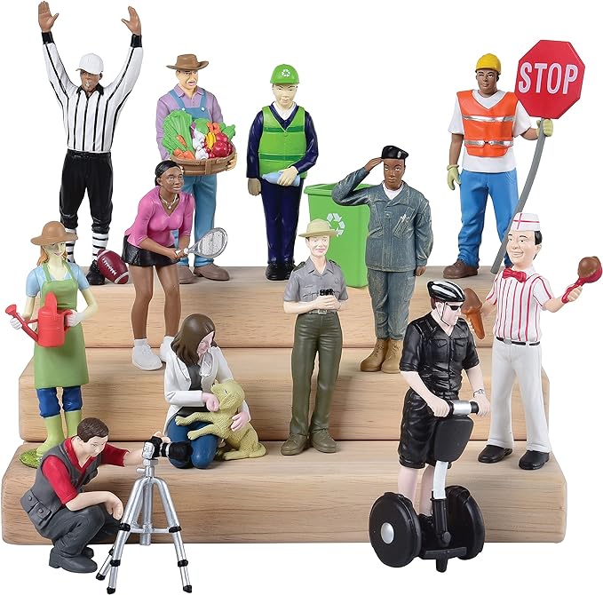 Constructive Playthings  Pretend Professionals Career Doll Figures- Set # 2 - 12/set, (MTC-334)