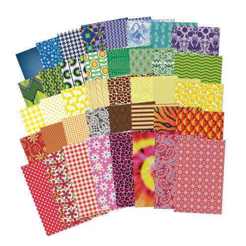 Roylco ALL KINDS OF FABRIC PAPER, 200 sheets, 5.5"×8.5″, (R15289)