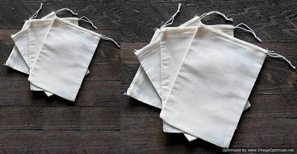 DIY Natural Canvas Drawstring Bags 8" x 10" to decorate - 12 Pack