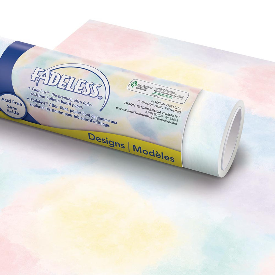 Pacon Fadeless Designs Bulletin Board Art Paper, 48" x 50-Feet, Watercolor - 57515