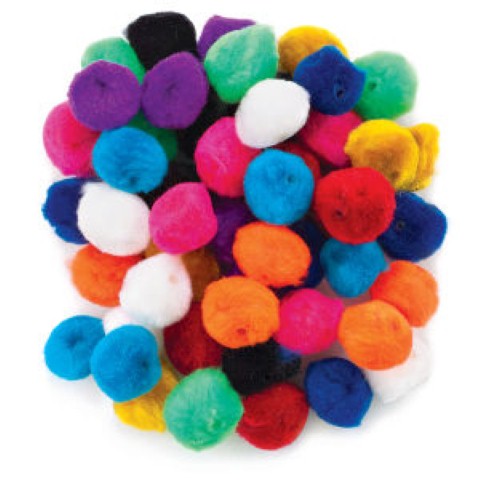 Pepperell Assorted Pom-Pom Beads  - (75  pack, 1/2" and 1" mix) (11820)