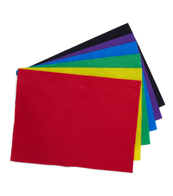 Acrylic Felt Sheets, 9" x 12", PRIMARY COLORS Assortments,  24-Pack