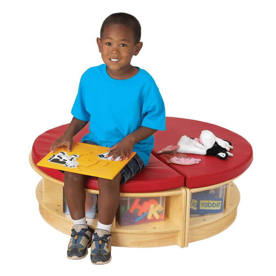 Jonti-Craft® Read-a-Round Island,(2 Semi-Circles), Red