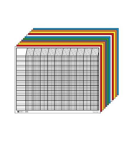 Horizontal Incentive Chart Set, Large, 28" W x 22" H, Assorted Color (Pack of 12) SE-367