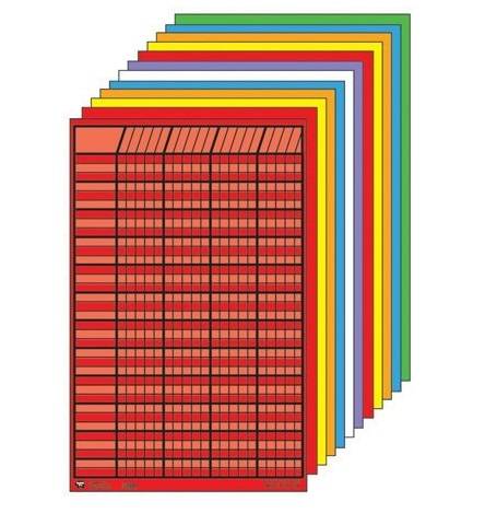 Small Vertical Incentive Chart Set, 14 in W X 22 in H, Assorted Color, Set of 12, SE-369