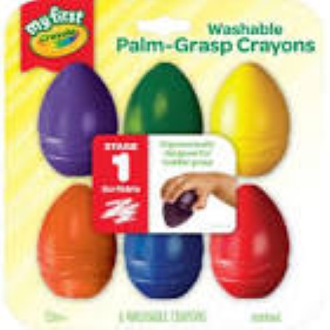 Crayola® Washable Palm-Grasp Crayons in Egg Shape, for Toddlers, Pack of 6  (BIN811451)