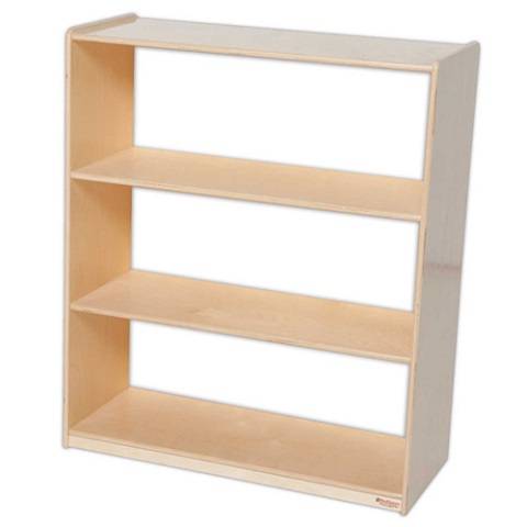 Wood Designs Children Bookshelf with Acrylic Back, Natural wood ,  42-7/16"H x 36"W x 15"D WD-12942AC